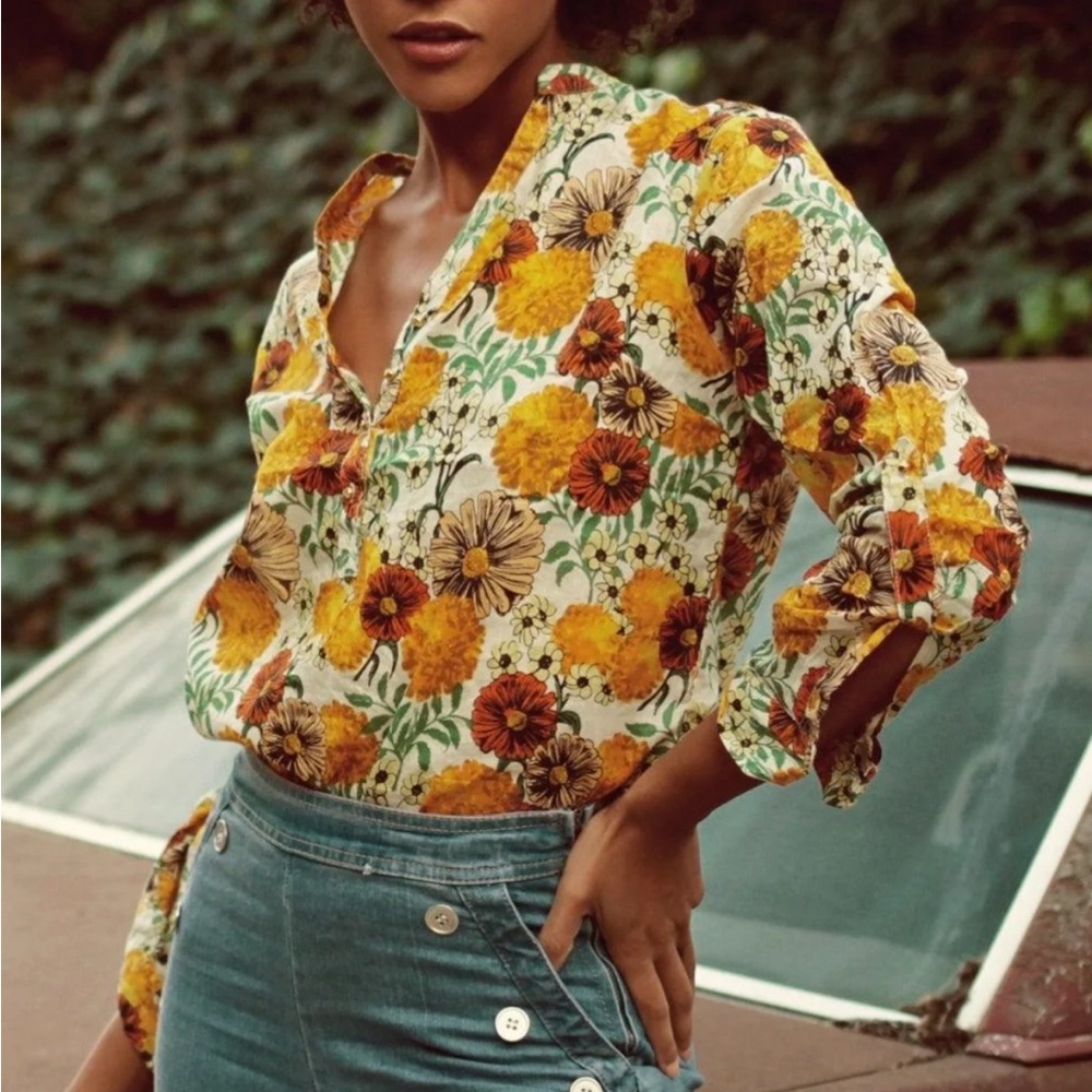 Hippie/ boho floral blouse